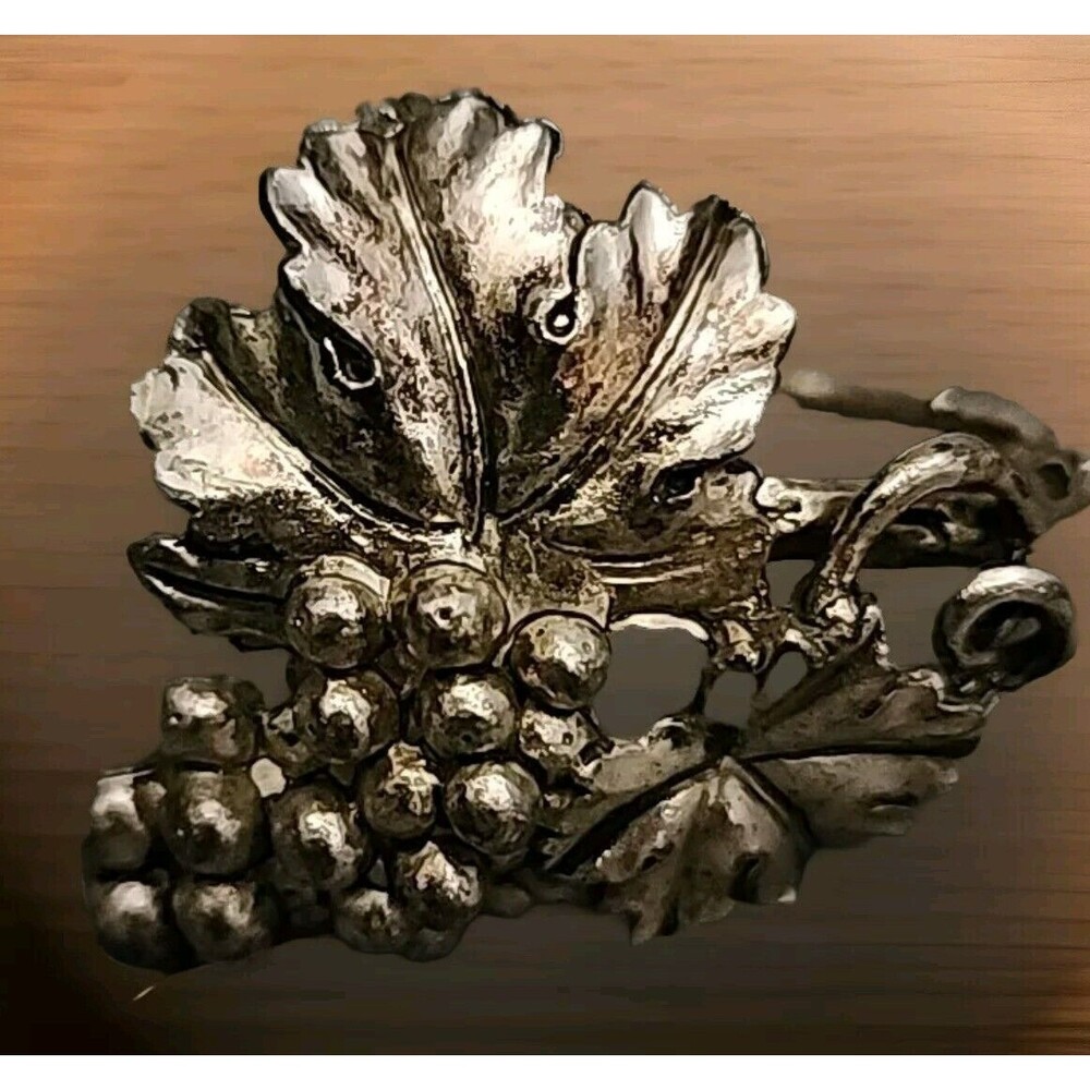 Vintage 1995 Arthur Court Silver Plated Grape Leaves Napkin Rings‎ 6 - Picture 3 of 9